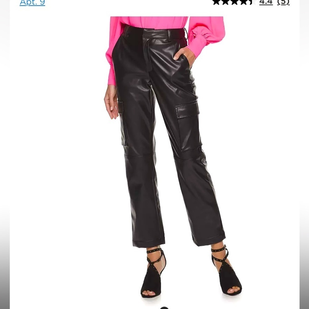 Cara Santana apt 9 NWT FAUX LEATHER CARGO PANTS spring party formal casual nwot